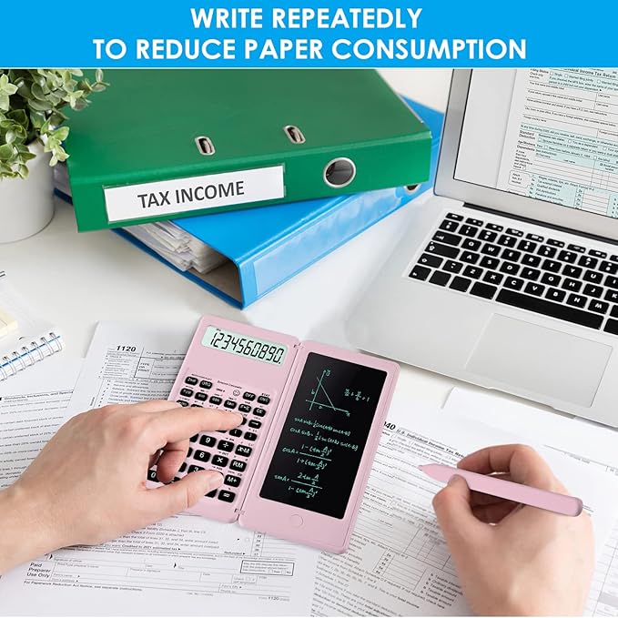 Scientific Calculators for Students, 10-Digit Large Screen, Math Calculator with Notepad, Classroom Must Haves for Middle High School Supplies & College (Pink