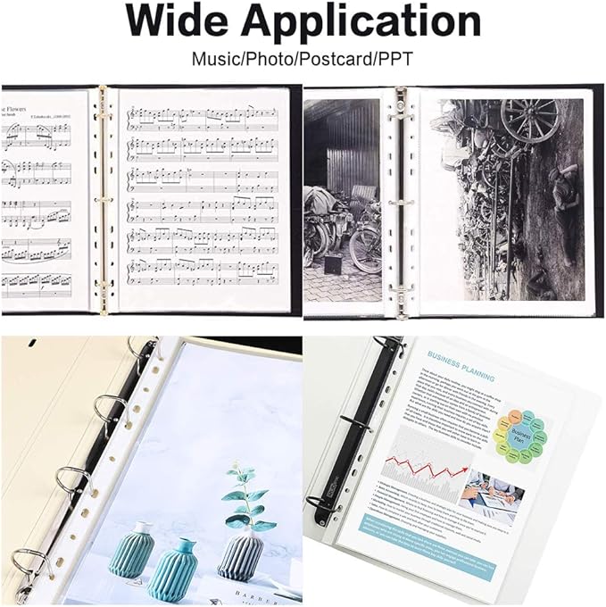 Sheet Protectors, HERKKA 500 Pack Heavy Duty Page Protectors Holds 8.5 x 11 inch Sheets, 9.25 x 11.25 inch Top Loading, Clear, Reinforced 11-Hole Fit for 3 Ring Binder