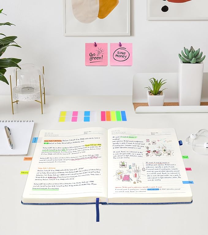 Lined Journal Notebook, 365 Pages A4 Large Journals for Writing Ruled Notebook, Hardcover Leather Journal for Women Men, Daily Notebook for Work, Note Taking, 100Gsm Thick Paper(8.5" x 11" Darkblue)