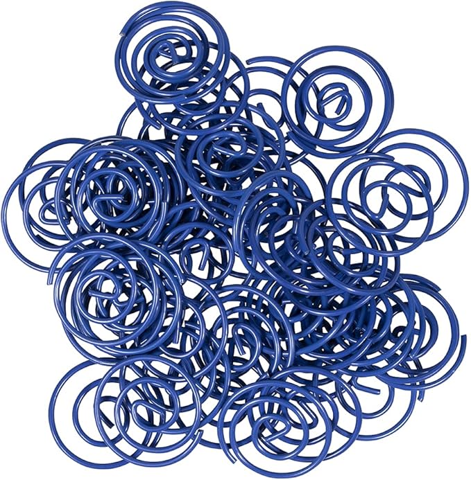 JAM PAPER Circular Paper Clips - Round Paperclips - Dark Blue - 50/Pack