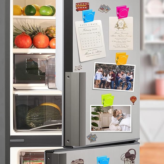 Grtard 24 Pack Magnetic Clips Heavy Duty, Colorful Strong Fridge Magnet Clips Heavy Duty, Metal Magnet Clips for Fridge, clip Magnets, Magnetic Clips for Refrigerator, Locker, Whiteboard, Home, Office