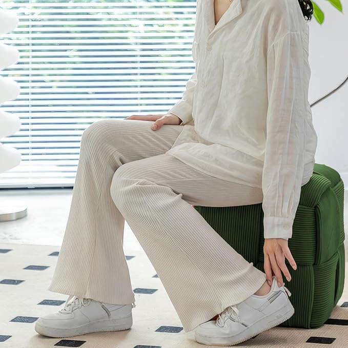 Ottoman Foot Rest Soft and Comfortable Ottoman Square Corduroy Woven Design Sofa Stool (Green)