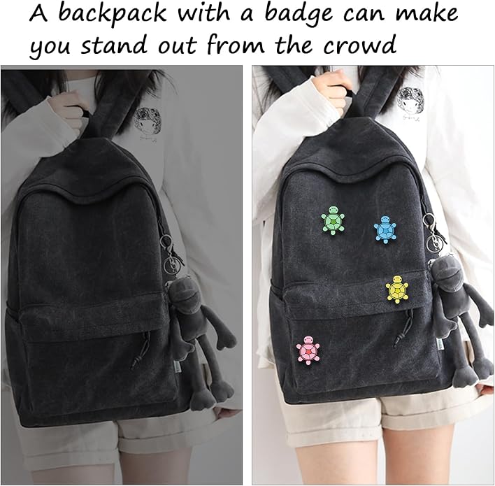 4Pcs Funny Colorful Turtle Brooch, Cute Animal Turtle Enamel Pin, Cartoon Alloy Brooch Suitable for Decorating Clothes, Bags, Hats, Gifts and Parties