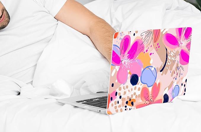 DONGKE Compatible with MacBook Air 13 inch Case 2021 2020 2019 2018 Release A2337 M1 A2179 A1932 with Retina Display & Touch ID, Plastic Hard Shell & Keyboard Cover - Floral Artistic