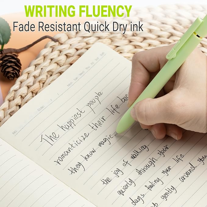 inkipen- 8 Pack Pens, Gel pens Black Ink, Fine Point(0.5mm),Quick-Drying Smooth Writing,School and Office Supplies