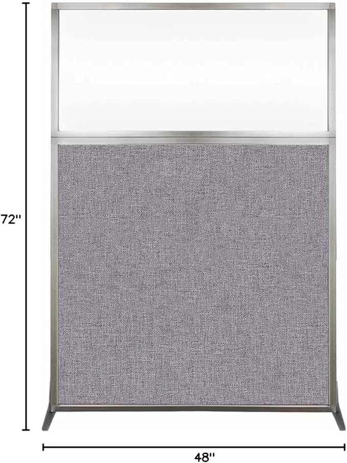 Versare Hush Screen Portable Room Divider | Workstation Wall Divider | Freestanding Privacy Hush Panels | Clear Windows | Fabric Office Divider Screen | Great for Room Separation