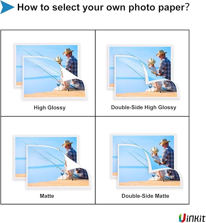 Uinkit 100 Sheets Double Sided Photo Paper 11x17 Glossy 54lb Inkjet 200gsm Obituary Bulletin Gallery Show Obituaries A3 size 11 x 17 inch for Inkjet Printer Printing
