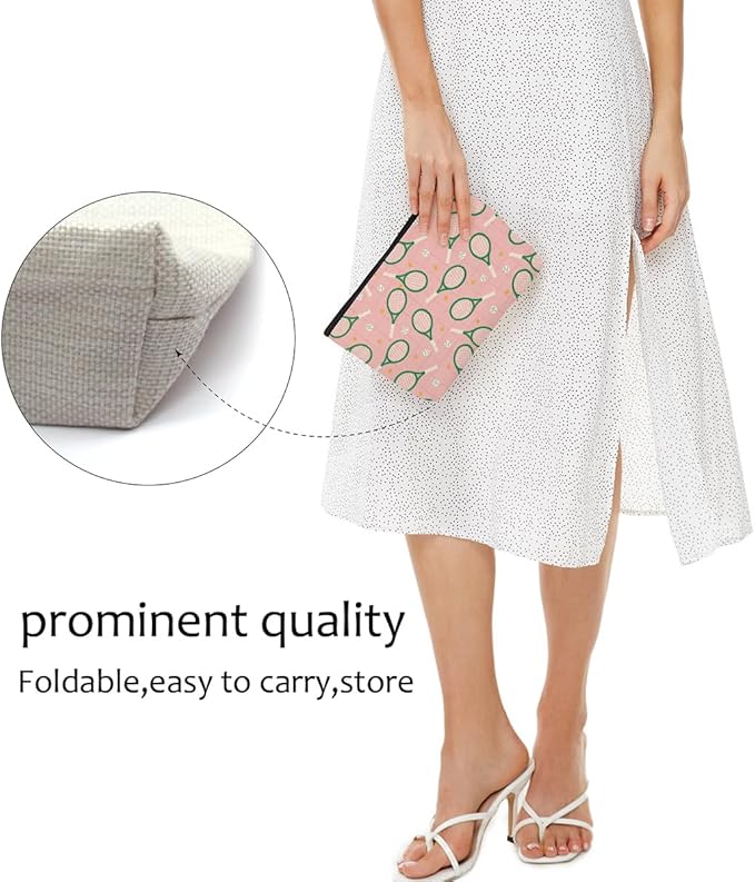 6 PCs Tennis Gifts, Inspirational Tennis Makeup Bag, Tennis Accessories Tennis Gift Cosmetic Bag Toiletry Bag, Tennis Player Graduation Birthday Gifts for Women Girls Tennis Lovers Sister Tennis Team