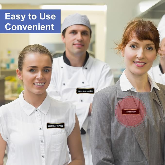 Mtlee 100 Packs Name Tag Magnets Magnetic Name Badge Holders ID Fastener Clip with 3 Neodymium and Adhesive Backing for Uniform Jackets(Navy Blue)