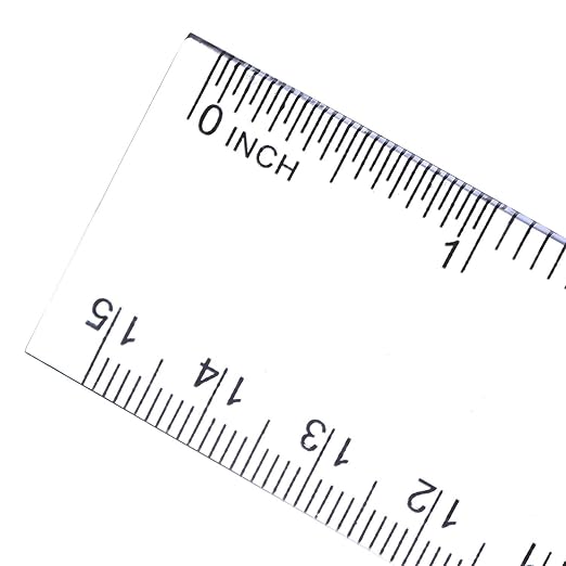 2 Pack Plastic Ruler Straight Ruler Plastic Measuring Tool for Student School Office (Clear, 6 Inch)