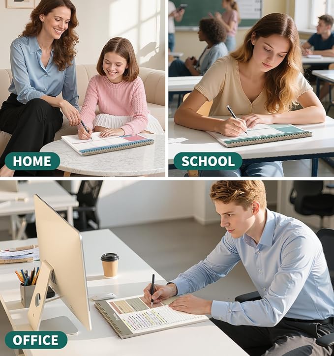 Weekly To Do List Notepad, 52 Undated Sheets 100 GSM(8.5"×11") Duplex-Printed Weekly Desk Planner For Work Home School Office Desk Accessories Supplies & Goal Setting Tasks - Green