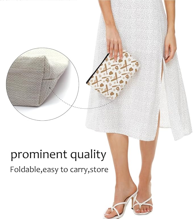 Cute Baseball Mom Makeup Bag - Baseball Coach Travel Accessories - Mothers Day, Christmas, Birthday & Retirement Gift Ideas