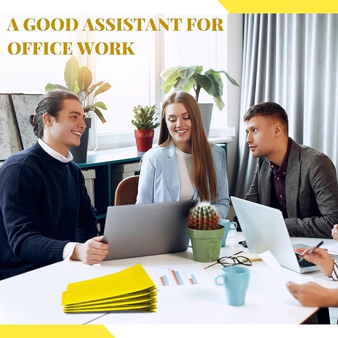 48 Pcs Classification Folders Letter Size, 2 Divider Pressboard File Folders with 3. 5 Inch Expansion, 2 Prongs Fastener, Heavy Duty Office File Organizers for Teachers, Medical (Yellow)