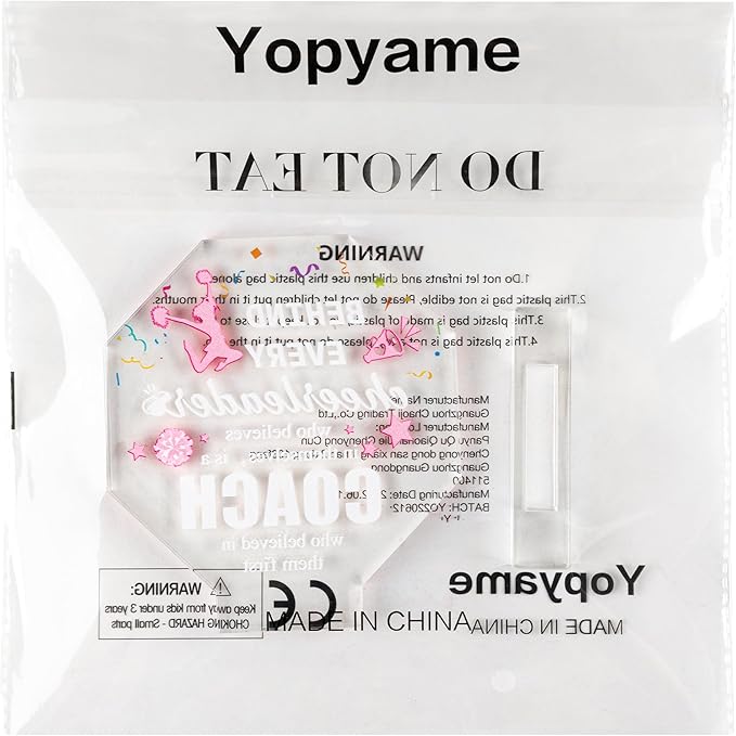 Yopyame Acrylic Cheer Coach Plaque - Cheer Coach Keepsake Paperweights for women Thank You Gift for Coach Cheerleader Birthday Retirement Cheerleading Coach Appreciation Office Desk Decor Acrylic Sign