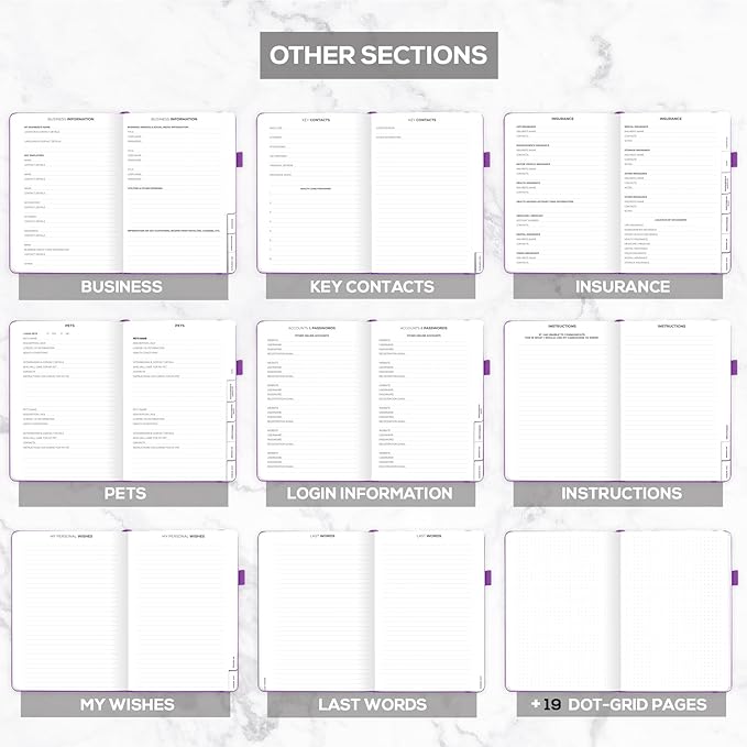 Clever Fox Large End of Life Planner – Guided Final Arrangements Organizer Notebook for Instructions, Beneficiary Info, Will Preparation, Last Wishes & Funeral Planning – 8.5" x 11" (Purple)
