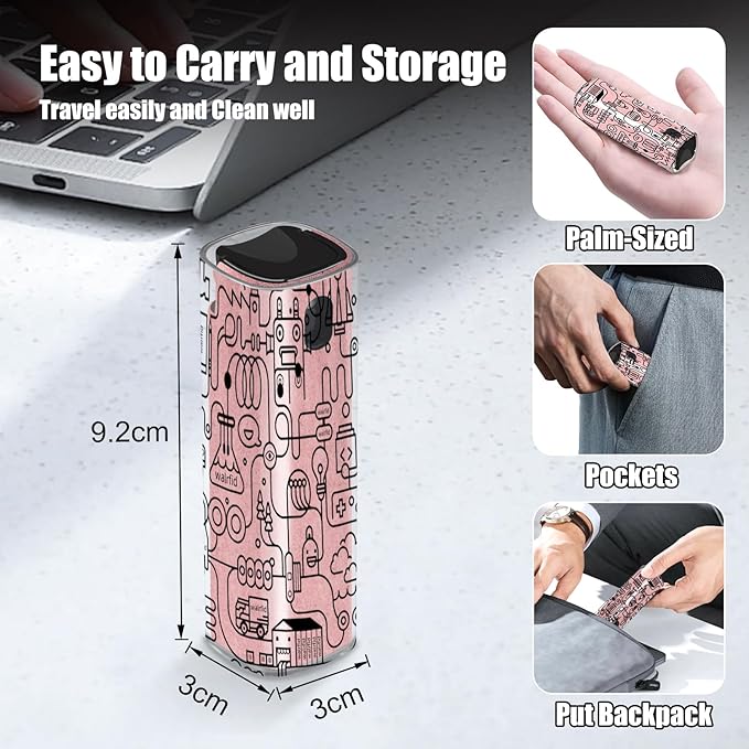 walrfid Graffiti Computer Screen Cleaner, Car Screen Cleaner Spray and Wipe, Electronic Cleaning Spray for Laptop iPad, iPhone, MacBook, TV, Monitor, Tablet Display, with Black Case - Pink