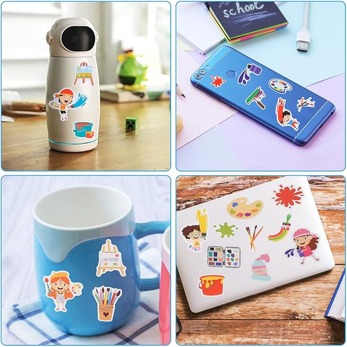 100 Pack Art Painting Stickers, Artistic Painting Party Favors Gifts, Birthday Decorations Gifts