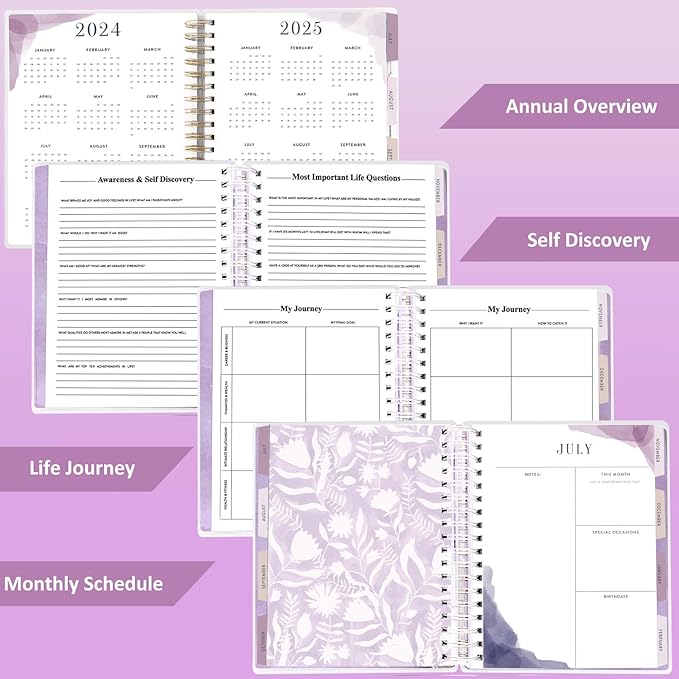 Planner 2025-2026, 18 Months Large Academic Daily Weekly Monthly Planner Organizer, July. 2025 - Dec. 2026, 8.5x9.8" Agenda with Page Tabs, Separator Page, Pocket Folder, Bookmark, Stickers & Sticky Note Set