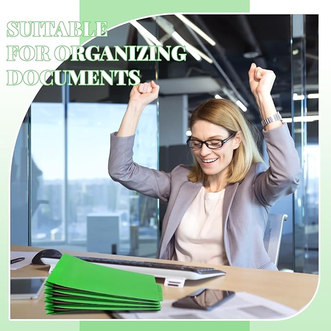 48 Pcs Classification Folders Letter Size, 2 Divider Pressboard File Folders with 3. 5 Inch Expansion, 2 Prongs Fastener, Heavy Duty Office File Organizers for Teachers, Medical (Green)