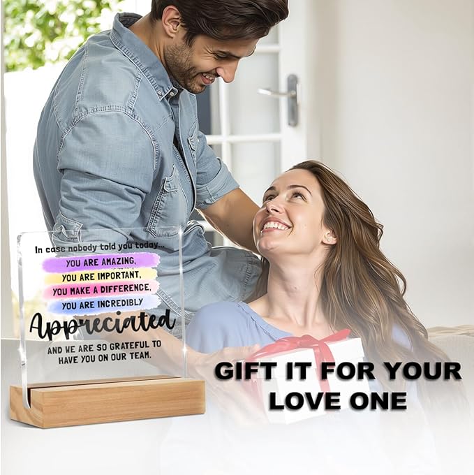 Positive Affirmations Motivational Reminder Desk Decor Acrylic Sign 4x4 Inch, Desk Shelf Cubicle Gadgets Cute Office Decor, Mental Health Gifts for Women Coworkers Best Friend