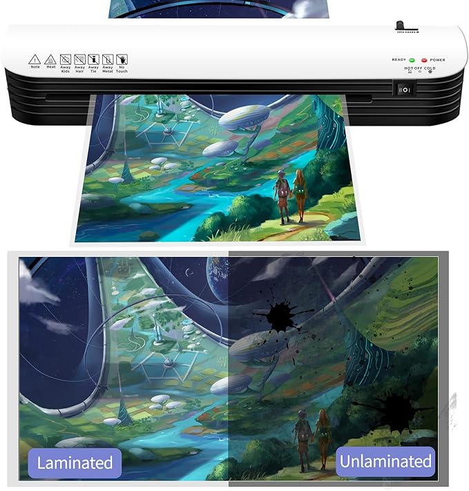 13 Inch Laminator Machine for Documents and Photos, 6 in1 A3/A4 Thermal Laminator Machine with Never Jam Technology, 15 Laminating Sheets, Use for Home Office School or Business