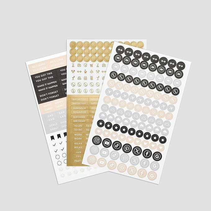 &And Per Se Dotted Journal Notebook, A5 Hardcover Leather Bullet Dotted Journal, 160 Pages 100 gsm Thick Paper,3 Sheets of Stickers Included - 5.7'' x 8''(Apricot)