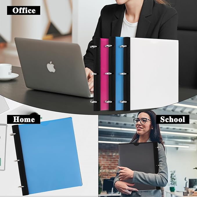 360° Pivotable 3 Ring Binder, Upgraded Foldable Binders 1 inch 2 Pack, Thin Small Three Ring Binder Fits 8.5" x 11", for Home, School and Office Binders Supplies - Black