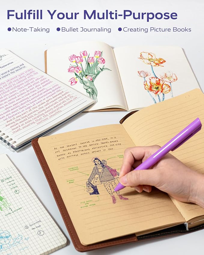 Four Candies Quick Dry Ink Colored Pens Set, 24 Colors Retractable Gel Pen, 0.7mm Fine Point Colorful Pens for Note Taking & Drawing, Colored Gel Pens with Comfort Grip for Office, School & Home