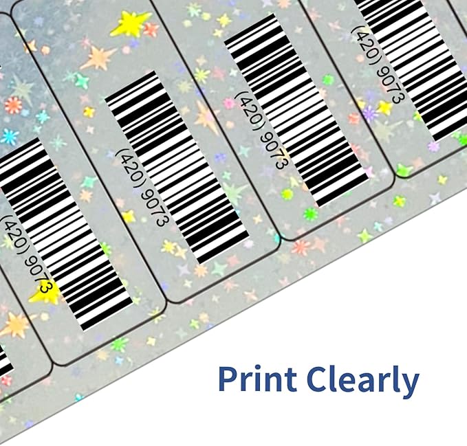 STARLIBOO 1" x 2-5/8" Address Labels- Holographic Color Stickers for Laser/Inkjet Printer mailing Labels 8.5"×11"- Holographic Star