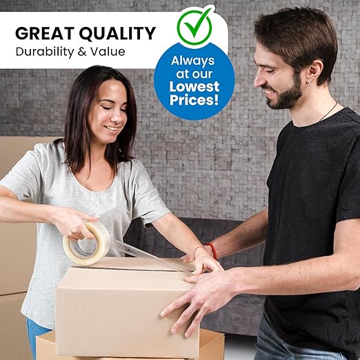 12 Rolls | 2.4 mil Clear | 65 Yards Each (780 Yards Total) | 2" Premium Packing Tape Heavy Duty Packaging Tape for Shipping Moving Stronger Thicker