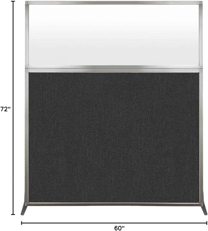 Versare Hush Screen Portable Room Divider | Workstation Wall Divider | Freestanding Privacy Hush Panels | Frosted Windows | Fabric Office Divider Screen | Great for Room Separation