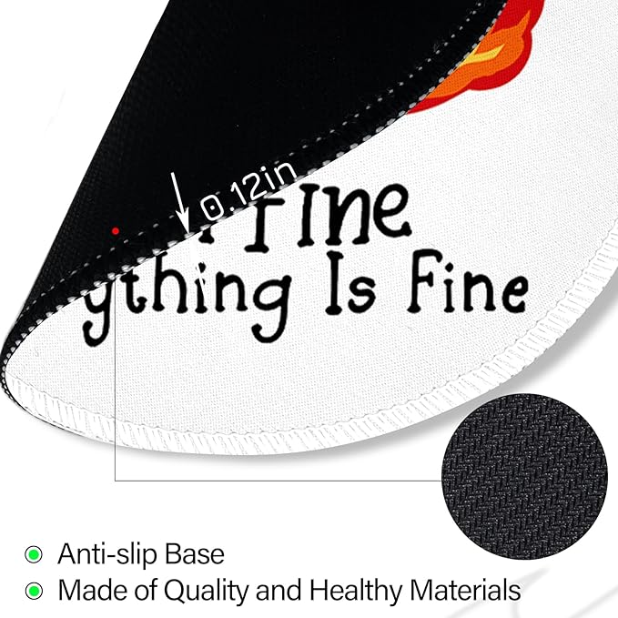 Fire Cat Mouse Pad, Funny Small Round Mouse Pads for Desk, Mini Travel Mousepad for Work Wireless Computer Laptop, Office Desk Accessories, 8.6 x 8.6 inch