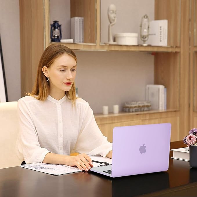 MOSISO Compatible with MacBook Air 13 inch Case 2025 2024 2023 2022 M4 A3240 M3 A3113 M2 A2681, Plastic Hard Shell&Keyboard Cover&Screen Film&Type C for MacBook Air 13.6 inch Case, Purple