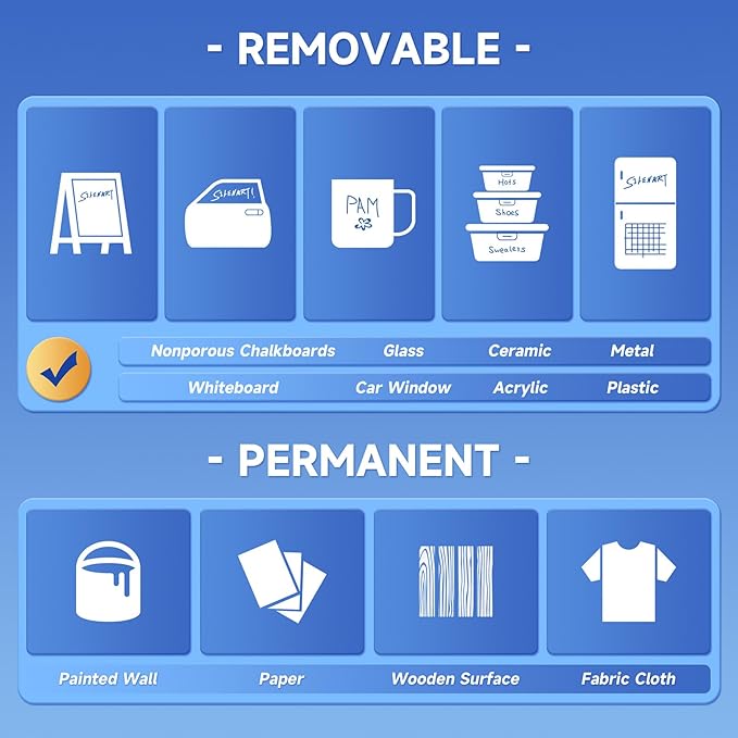 SILENART Blue Chalk Markers Jumbo Tip - 15mm Thick Tip Car Marker - Wide Window Chalk Pen for Chalkboard, Window, Glass, Mirror, Blackboard