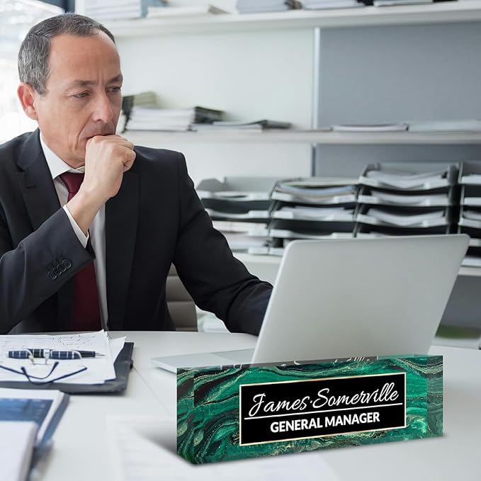 Desk Name Plate Personalized, Custom Name Plate for Desk, Acrylic Desktop Accessories, Office Gift & Decor for Women Men, Teacher Nurse Boss Employee Appreciation Gifts