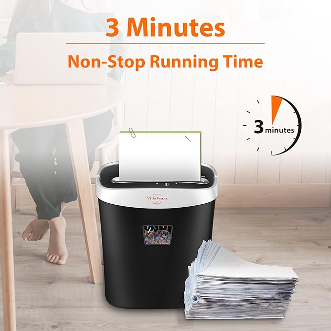 Paper Shredder for Home Office10-Sheet Cross-Cut Shredder with US Patented Cutter,Also Shreds Card/CD/Clip,Paper Shredding Machine for Home Use Heavy Duty with Jam Proof,3.9-Gallon Bin