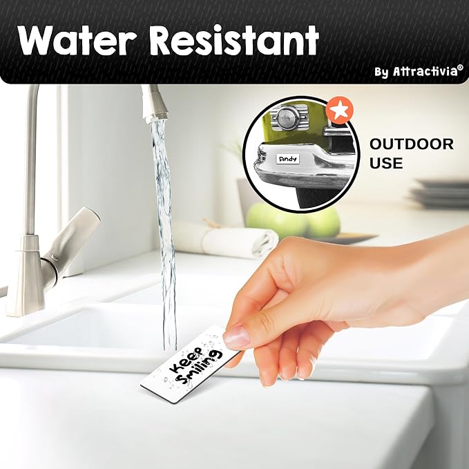 Dry Erase Magnetic Labels 2.8 x 1.2 in, Dry Erase Magnets, 60-Pack, White Erasable Write-On All-Purpose Labels, for Office, Education, Home, Whiteboard, Magnetic Name Tags