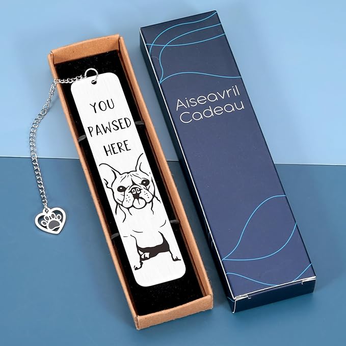 French Bulldog Gifts for Women Dog Lovers, Dog Lovers Gifts for Women, Dog Mom Gifts for Women, Cute Dog Bookmarks Book Club Gifts for Readers Book Lovers Women Men, Book Marks for Reading Women Men