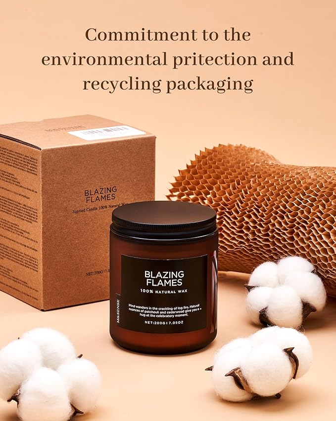 M&SENSE Cinnamon Pumpkin Fall Scented All Natural Soy Wax Candles for Home Scented, Cotton Wick Autumn Long Burning 7.05oz 50 Hours Burn Time, Jar Candle Gift for Thanksgiving