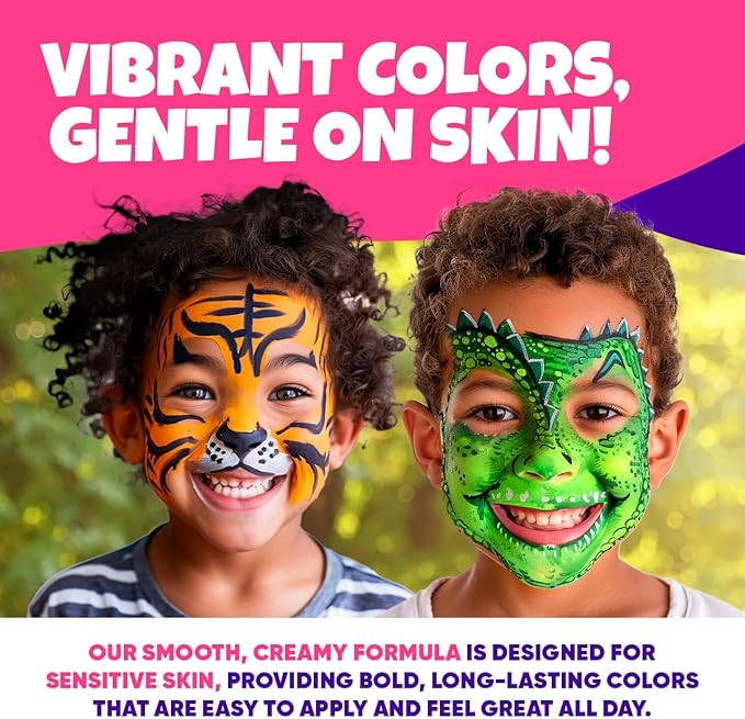 Blue Squid Face Painting Kit for Kids β Complete Face Paint Kit Palette, Stencils, 12 Colors - Safe for Sensitive Skin, Non Toxic Face Painting Kit Professional - Kids Party & Halloween Makeup Kit