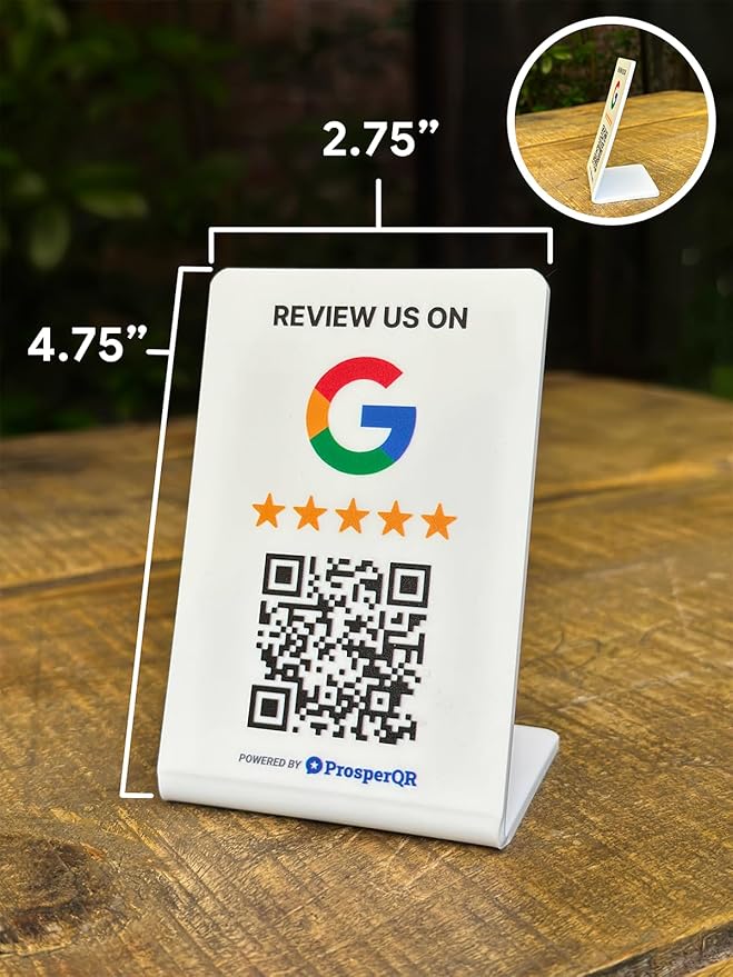 Google Review Stand - NFC & QR Code, Easy Setup, For All Businesses (10-Pack)