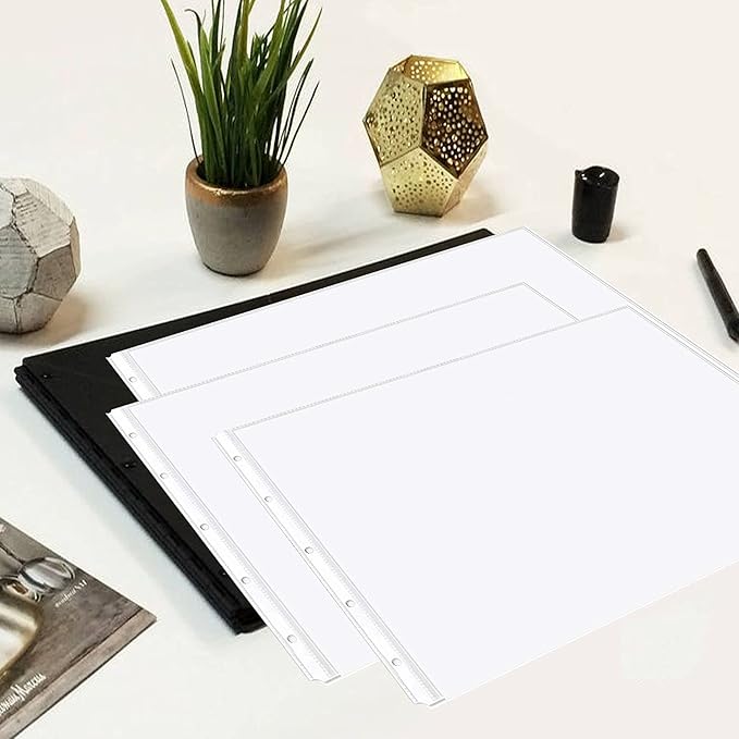 PERFORMORE 10 Pack of 8.5” x 14” Heavyweight Landscape Sheet Protectors, Legal Paper Sleeves, Clear Archival Quality, Horizontal Legal Size Clear Sheet Protectors for Binders Documents