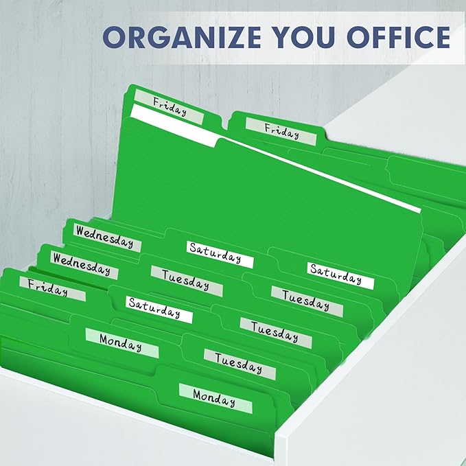 File Folder, PANDRI 120 Pack File Folder, 1/3 Cut Tab, Letter Size, Filing Folder for Office School Business, Green