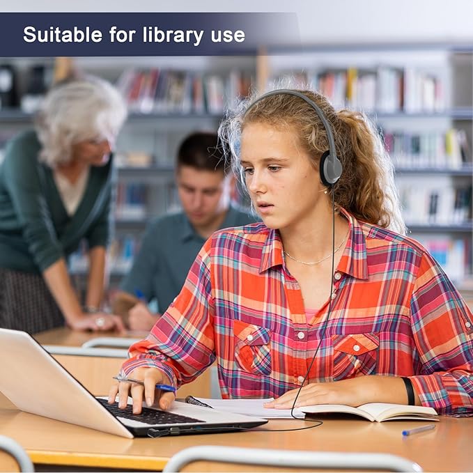 Yunsailing 30 Pack Class Set Headphones for Kids Students Bulk Classroom Headsets School Earphones Adjustable with 3.5mm Jack for Children Youth Boys Girls Adults Laptop Computer(Grey)