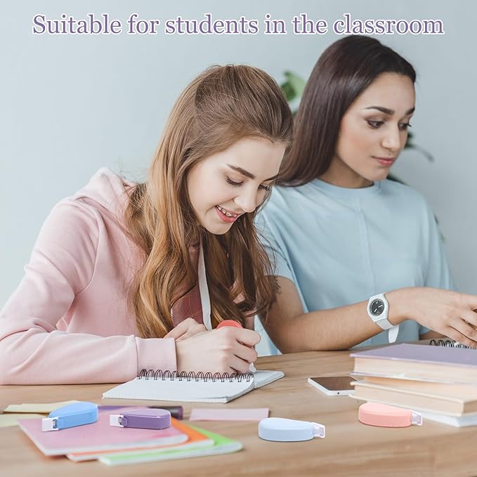 Chivao 100 Pack Mini Correction Tape Bulk Ink Corrector Eraser Tape Set Cute Aesthetic Colorful Instant Correction Applicator for Office School Student Stationery Supplies, 0.2 x 158 Inch (Pastel)