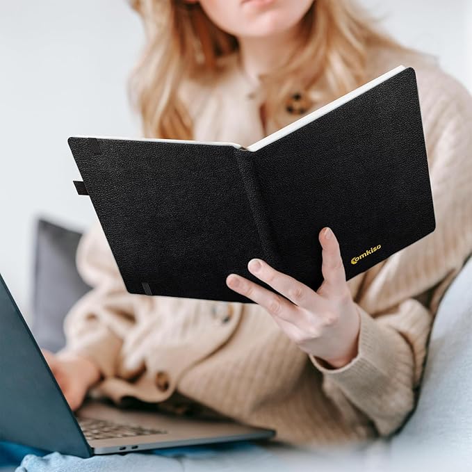 Address Book with Individual Alphabetical Tabs Laminated, Large Print Address Book with 468 Wide Lining Entry Spaces, Change of Address Labels, Hardcover Address Book 5.7 x 8.5" - Black