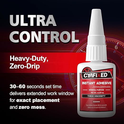 Super Glue Liquid, Instant Clear Cyanoacrylate Thick Viscosity Adhesive, Food Safe CA Glue for Shoe Sole Repair Leather Ceramic Plastic Glass Metal Wood Aquarium Porcelain Rubber Pottery Model Craft