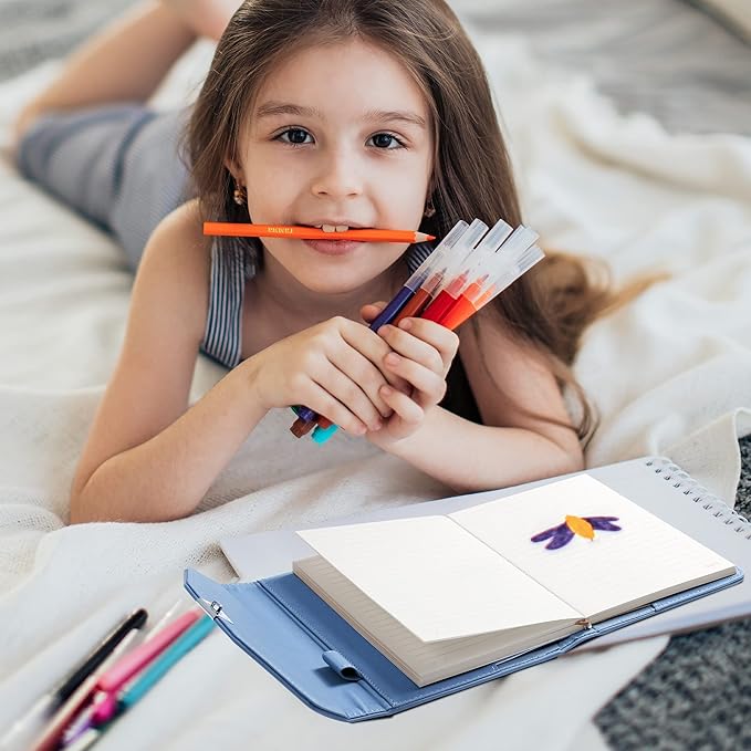 CAGIE Diary with Lock for Women, Full Wrap-around Privacy Journal Gifts for Girls, 120 GMS 224 Pages Thick Lined Notebook with Lock, 5.9 x 7.9 Inch