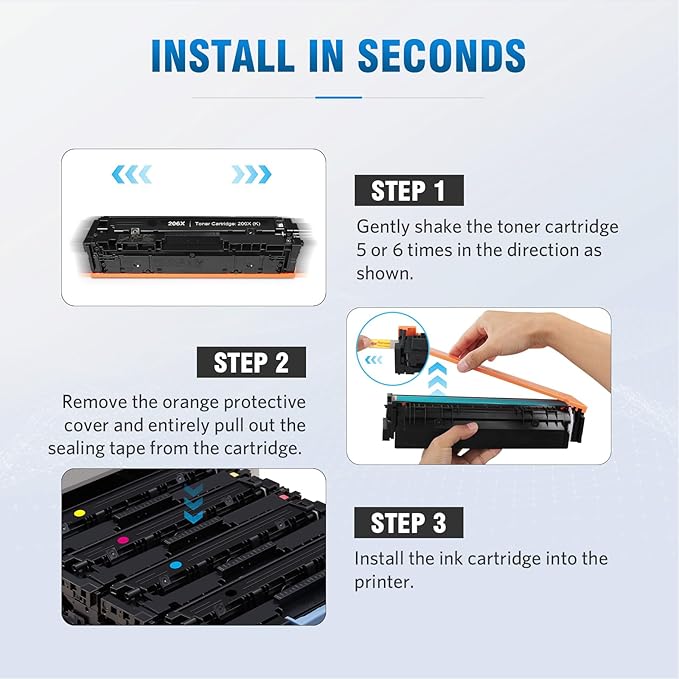 206X W2110X Black Toner Cartridge High Yield (with chip) Compatible Replacement for HP 206X 206A Laserjet Pro MFP M283fdw M283fdn M283cdw M255dw M255nw M282nw M283 M255 M282 Printer Toner (2-Pack)