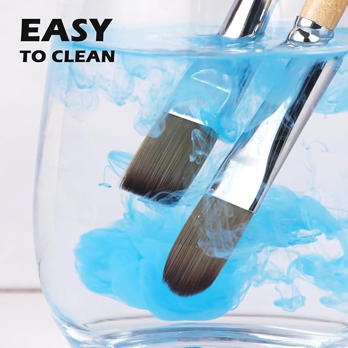 Acrylic Paint Brush Set, Golden Maple 25 PCS Paint Brushes for Acrylic Painting Oil Watercolor & Canvas,Enhanced Synthetic Brush Set with Cloth Roll and Palette Knife